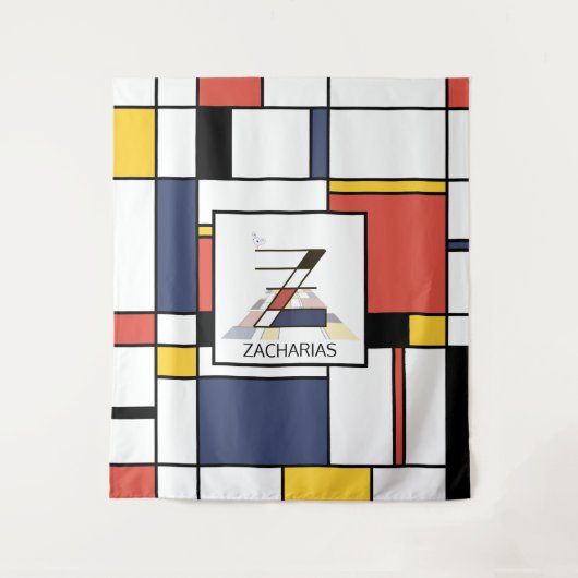 素敵な新可塑主義アートモノグラム。文字Z タペストリー (正面)