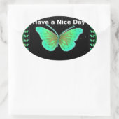 素敵な日とより良い夜の蝶を持っている.png 楕円形シール (バッグ)