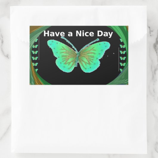 素敵な日とより良い夜の蝶を持っている.png 長方形シール (バッグ)