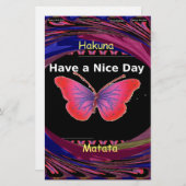 素敵な日とより良い夜の蝶を持って。芸術 便箋 (正面/裏面)