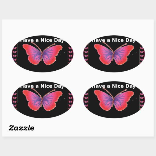 素敵な日とより良い夜の蝶を持って。芸術 楕円形シール (シート)