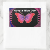 素敵な日とより良い夜の蝶を持って。芸術 長方形シール (バッグ)