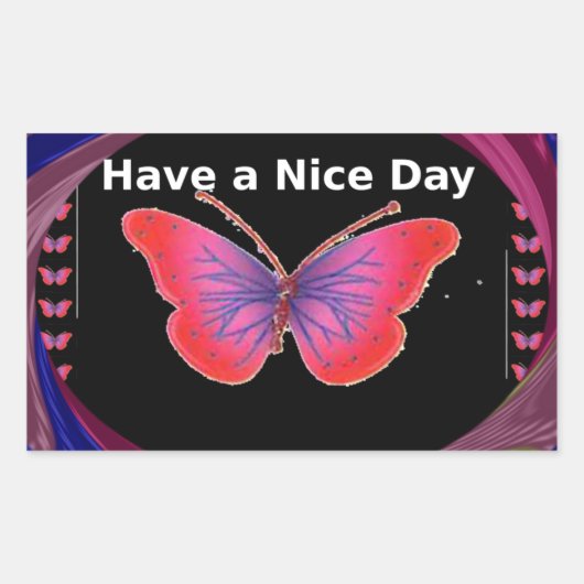 素敵な日とより良い夜の蝶を持って。芸術 長方形シール (正面)