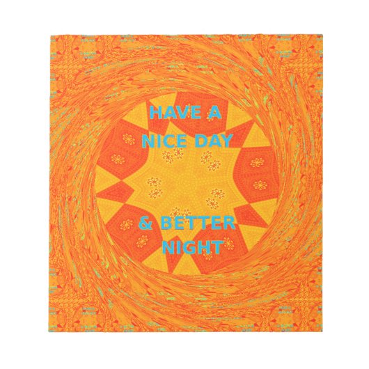 素敵な日とより良い夜の赤いデザイン ノートパッド (正面)