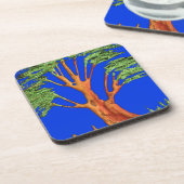 素敵な日のアフリカのエコブルースカイアカシアの木を持っている コースター (左側)
