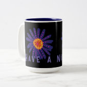 素敵な日の文字の花のイメージを2トーンマグカップ ツートーンマグカップ (正面左)