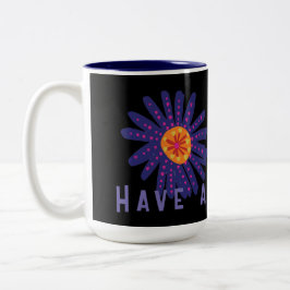 素敵な日の文字の花のイメージを2トーンマグカップ ツートーンマグカップ