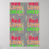 素敵な日を過ごす赤いゴールデングリーン ポスター (正面)