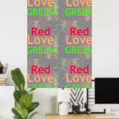 素敵な日を過ごす赤いゴールデングリーン ポスター (ホームオフィス)