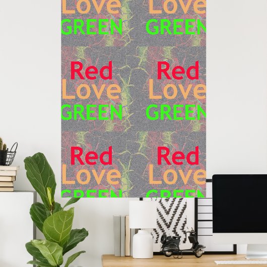 素敵な日を過ごす赤いゴールデングリーン ポスター (ホームオフィス)