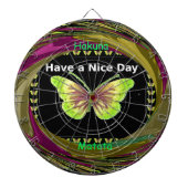 素敵な日を過ごす:美しい無限の蝶の芸術 ダーツボード (正面)