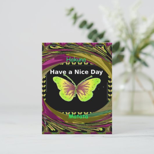 素敵な日を過ごす:美しい無限の蝶の芸術 ポストカード (スタンド正面)