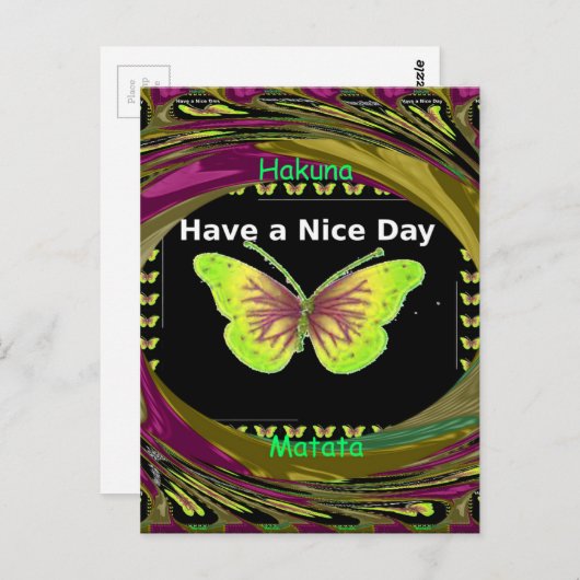 素敵な日を過ごす:美しい無限の蝶の芸術 ポストカード (正面/裏面)