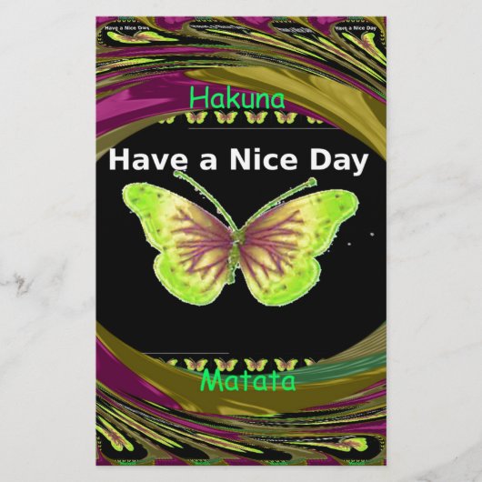 素敵な日を過ごす:美しい無限の蝶の芸術 便箋 (正面)