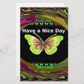 素敵な日を過ごす:美しい無限の蝶の芸術 便箋 (正面/裏面)