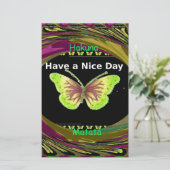 素敵な日を過ごす:美しい無限の蝶の芸術 便箋 (スタンド正面)