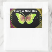 素敵な日を過ごす：美しい無限の蝶の芸術 長方形シール (バッグ)