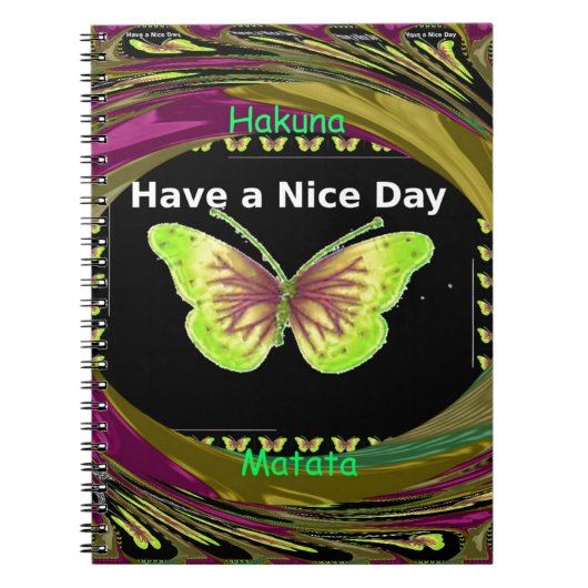 素敵な日を過ごすHakuna Matata文字.png ノートブック (正面)