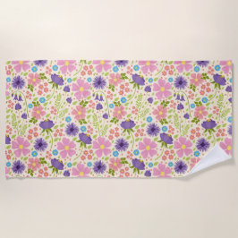 素敵な春の花 ビーチタオル