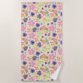 素敵な春の花 ビーチタオル (正面)
