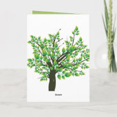 素敵な春ツリーサンキューグリーティングカード サンキューカード (裏面)