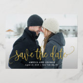 素敵な書道箔デートのはがきを保存 箔招待状ポストカード (正面)