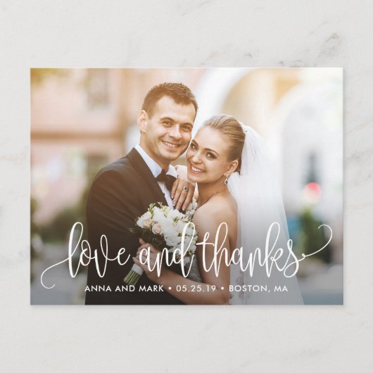 素敵な書道編集可能な色ありがとう ポストカード (正面)