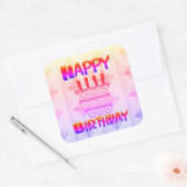 素敵な最高のハッピーバースデーウィッシュカラー スクエアシール (封筒)