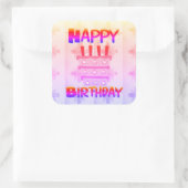 素敵な最高のハッピーバースデーウィッシュカラー スクエアシール (バッグ)