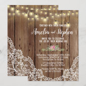 素敵な木製のラスティックウェディング招待状 招待状 (正面/裏面)