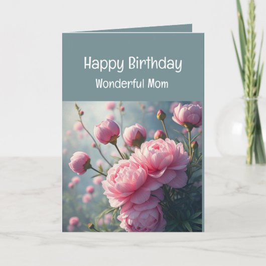 素敵な母の誕生日 ぼたんの庭の花 カード (正面)
