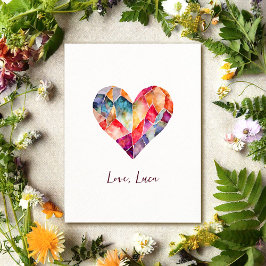 素敵な水の色ダイヤモンドハート ポストカード