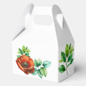 素敵な水彩の赤いポピー ヴィンテージスタイル フェイバーボックス (裏面)