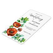 素敵な水彩の赤いポピー ヴィンテージスタイル マグネット (左側)