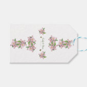 素敵な水彩画のリンゴの木の花と蜂 ギフトタグ (正面(横))