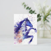 素敵な水彩画の馬の絵 ポストカード (スタンド正面)