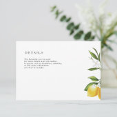 素敵な水色レモンズ結婚詳細カード 出欠カード (スタンド正面)