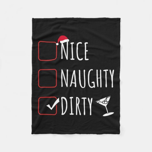素敵な汚いけないクおもしろいリスマティニ フリースブランケット (正面)