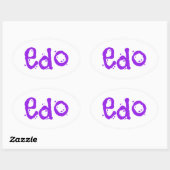 素敵な江戸 楕円形シール (シート)