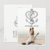 素敵な海のハートのロープアンカー写真　日程を保存 案内ポストカード (正面/裏面)