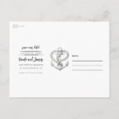 素敵な海のハートのロープアンカー写真　日程を保存 案内ポストカード (裏面)