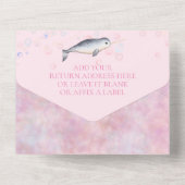 素敵な海の船酔いバブルベビーシャワー オールインワン招待状 (裏面)