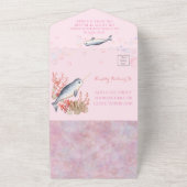 素敵な海の船酔いバブルベビーシャワー オールインワン招待状 (外側)