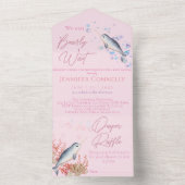 素敵な海の船酔いバブルベビーシャワー オールインワン招待状 (内側)