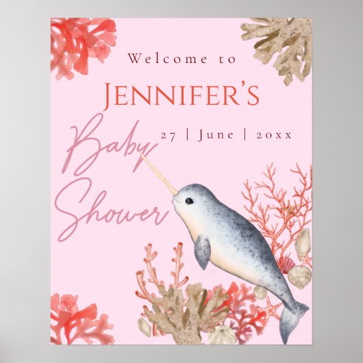 素敵な海ナールベイビーシャワー歓迎ポスター ポスター (正面)