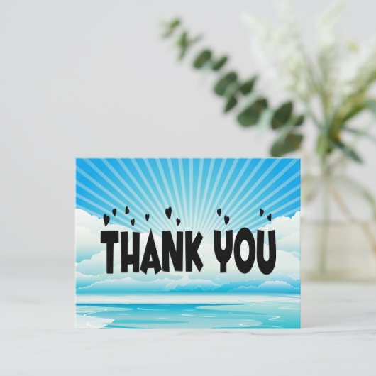 素敵な海洋への感謝の気持ちを込めて　サンライズブルー＆ホワイト ポストカード (スタンド正面)