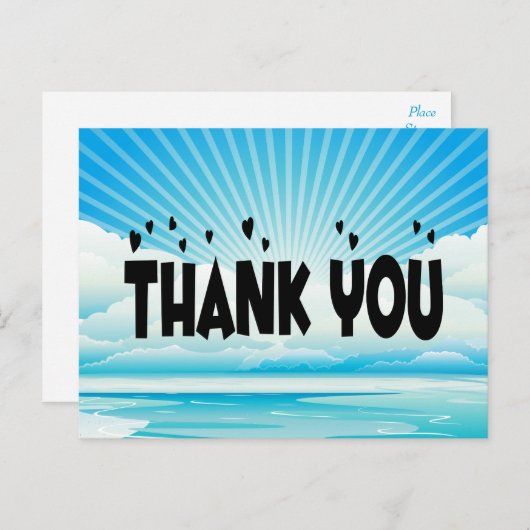 素敵な海洋への感謝の気持ちを込めて サンライズブルー&ホワイト ポストカード (正面/裏面)