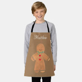 素敵な漫画のジンジャーブレッドマンクリスマス冬 エプロン (着用した状態)