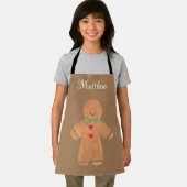 素敵な漫画のジンジャーブレッドマンクリスマス冬 エプロン (インサイチュ)