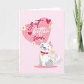 素敵な漫画の猫の挨拶を早く迎える カード (正面)